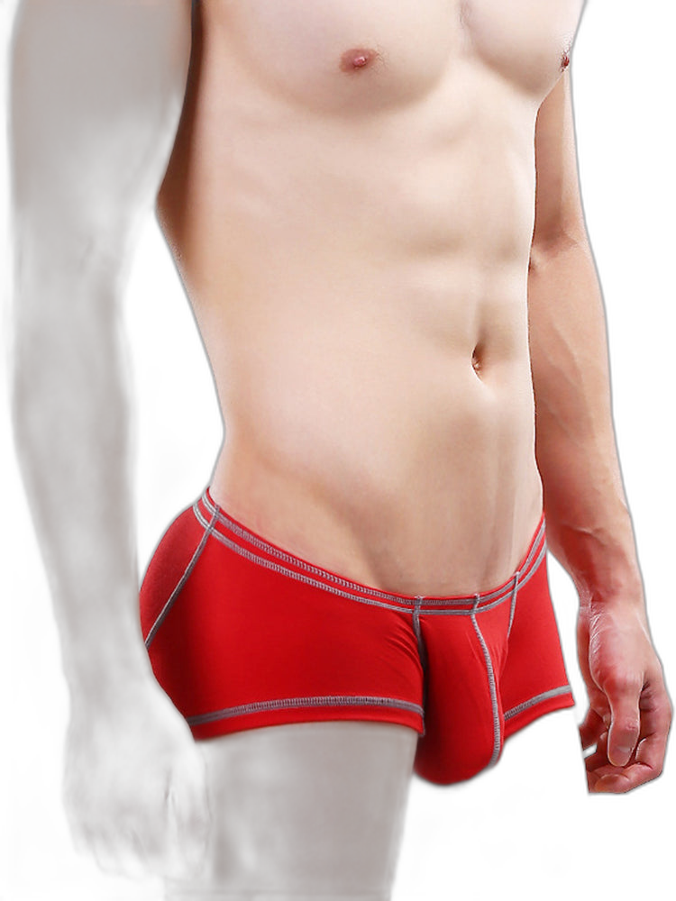 2 Pack Men's Sporty Breathable U Convex Pouch Trunks