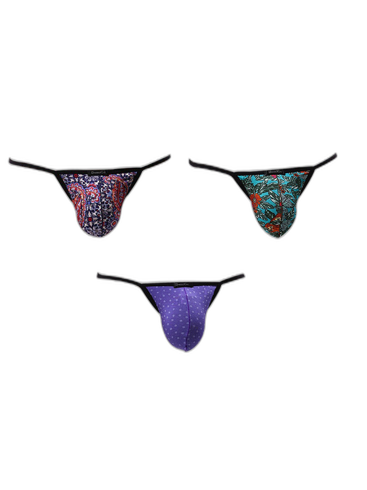 3 Pack Men's Low-Rise Sexy Lightweight & Airy Sporty Cut Anti-Chafing Strings