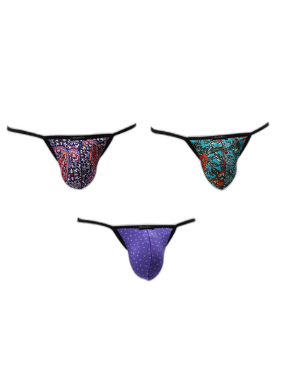 3 Pack Men's Low-Rise Sexy Lightweight & Airy Sporty Cut Anti-Chafing Strings