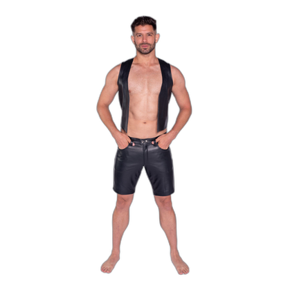 Prowler RED Leather Black Stripe Shorts Black