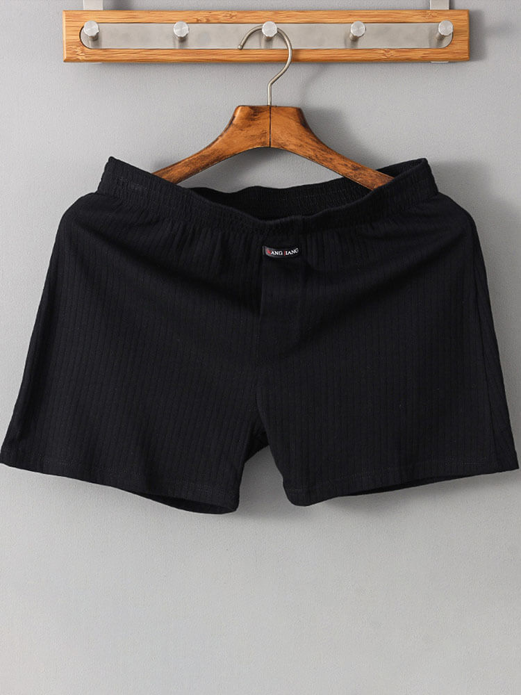 Men's Solid Color Loose Breathable Cotton Boxer Briefs