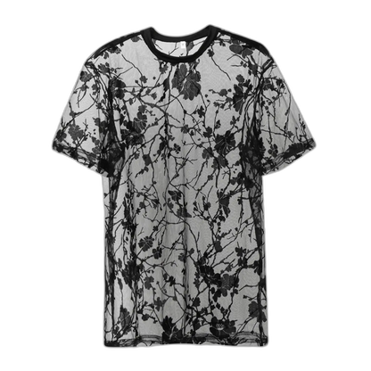 Mesh Floral Short Sleeve T-shirt