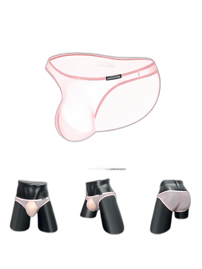 Men's Sheer Low-Rise Bikini with Contoured Pouch