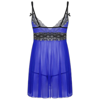 Mesh Floral Lace Sissy Mini Nightgown Set