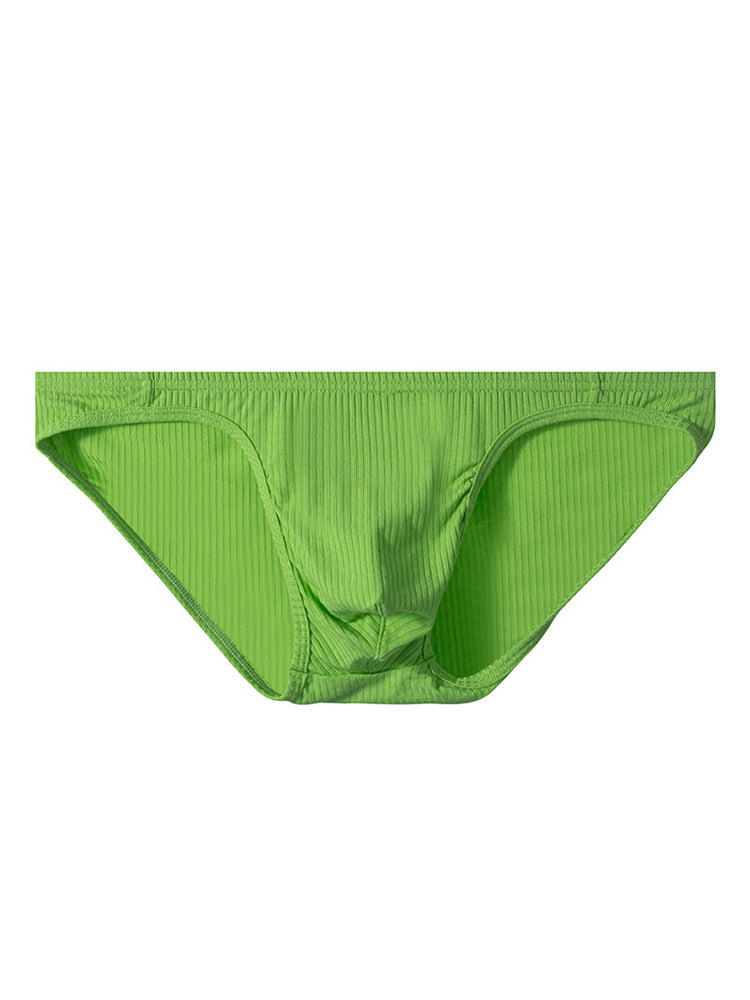 Men's Pit Cloth Solid Color Low Waist Briefs