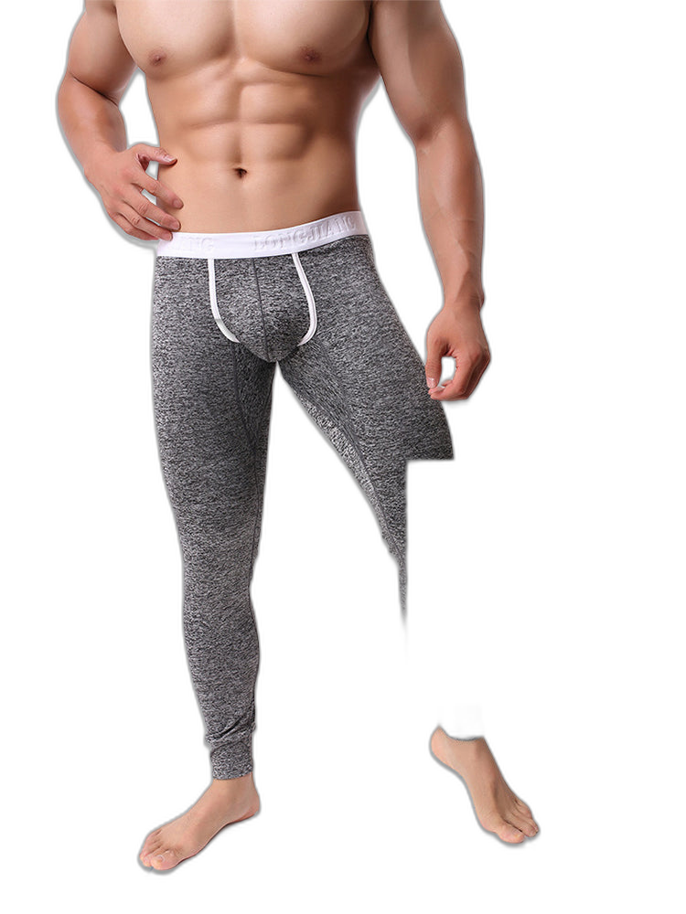 Men's U-Convex Pouch Sexy Base Layer Warm Pants Sleep Pants