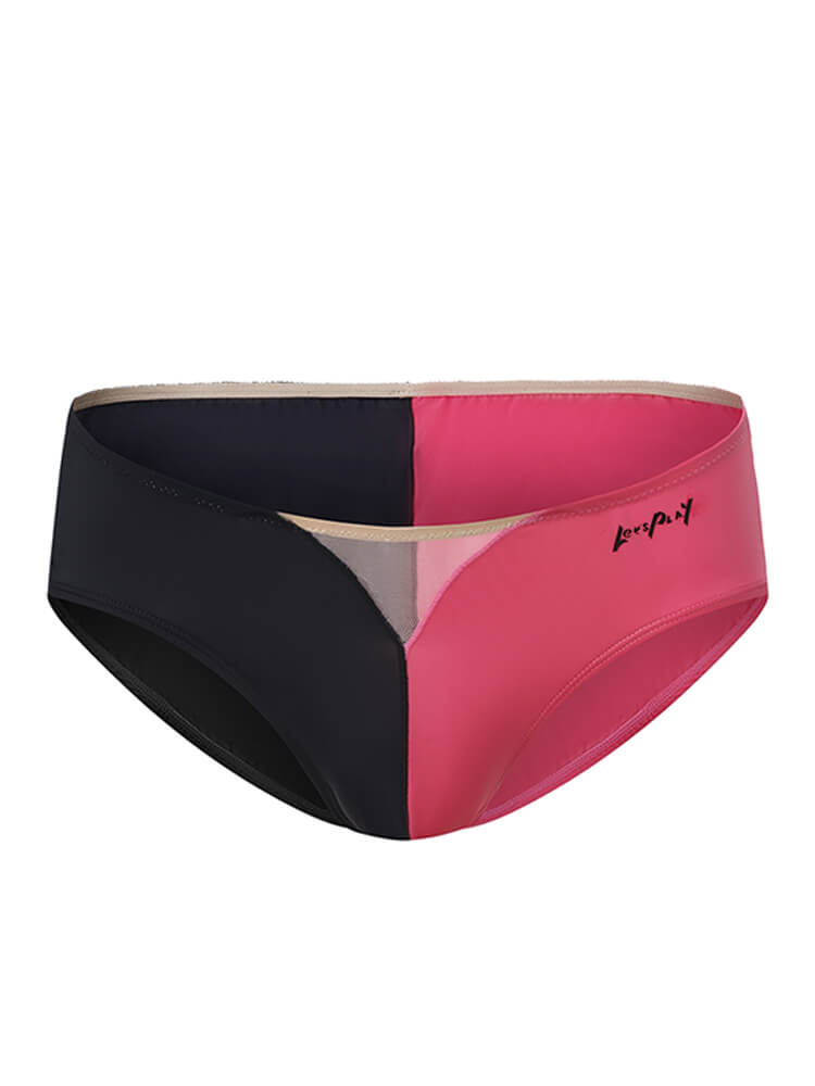 Men's Sexy Color-Blocked Thin Stretch Antibacterial Briefs