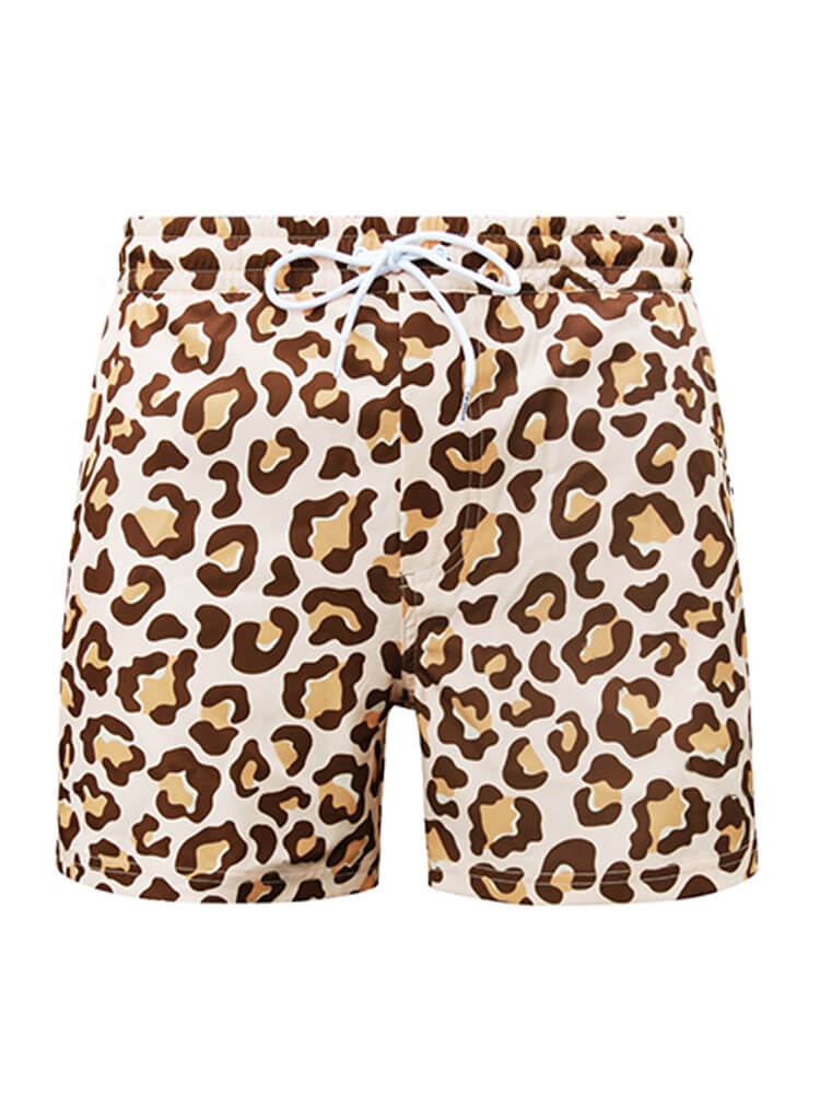 Men's Leopard Print Beach Quick-Dry Swim Shorts