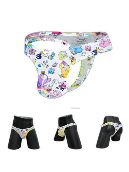 2 Pack Men's Low-Rise Sexy Print Thong