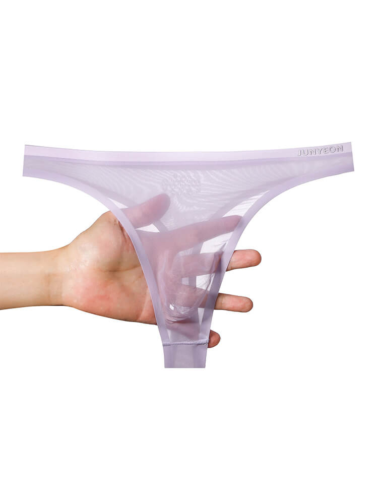 Men's Sexy Sheer Breathable Solid-Color Thong