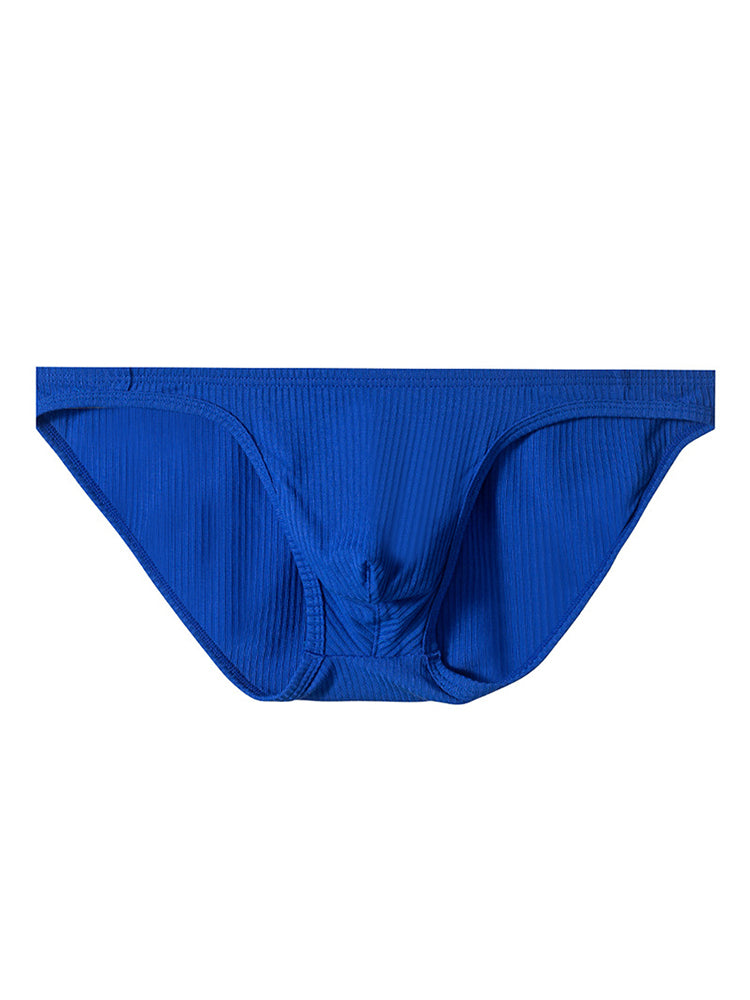 Men's Pit Cloth Solid Color Low Waist Briefs