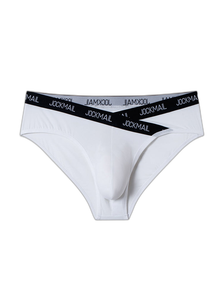2 Pack Men's Sporty Letter Print Supportive Low-Rise Ice Silk Skin-Friendly Bikini