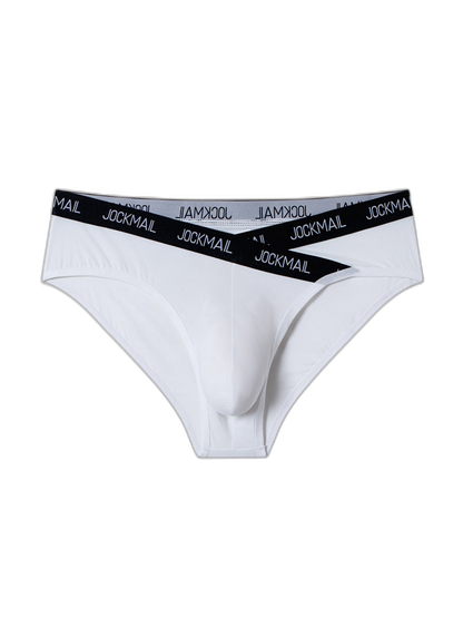 2 Pack Men's Sporty Letter Print Supportive Low-Rise Ice Silk Skin-Friendly Bikini