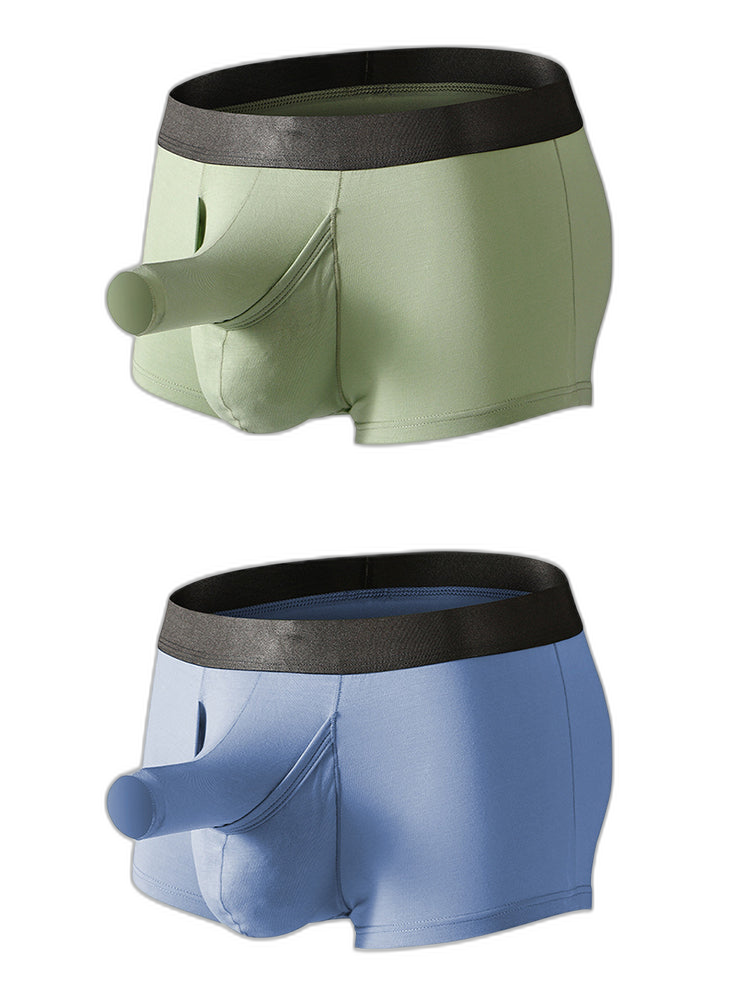 Men’s Dual Ball Pouch Trunks With Fly Front