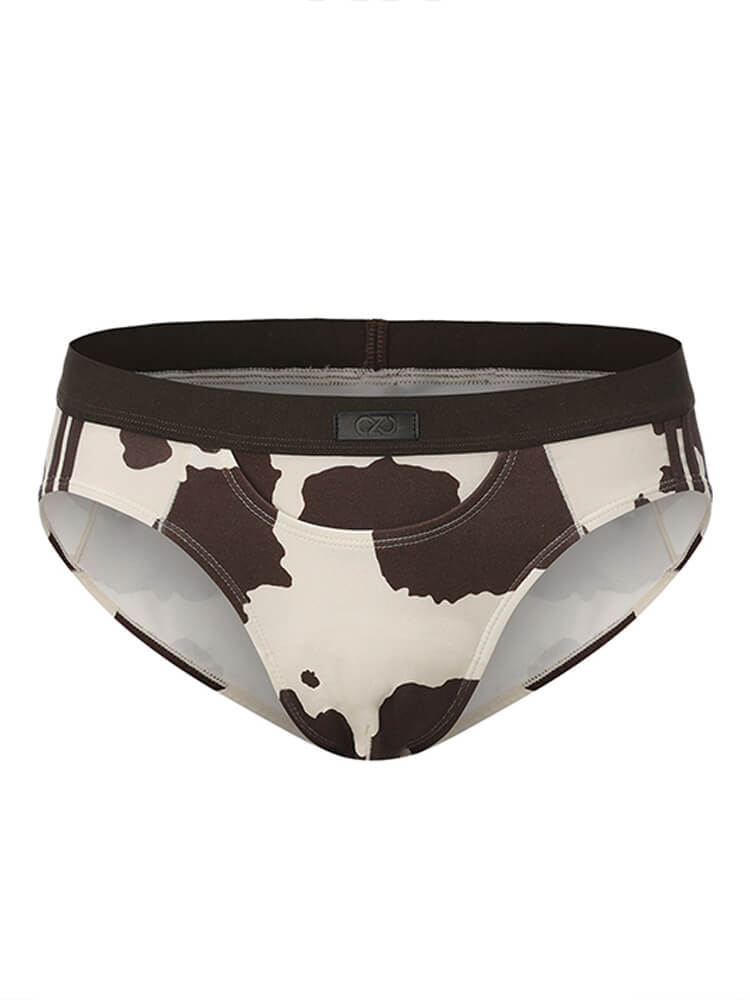 Men's Sexy Cow Print Sports Breathable Cotton Briefs