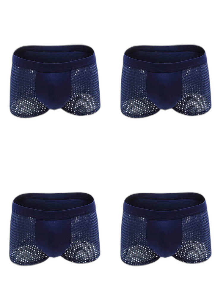4 Pack Men’s Breathable Mesh Trunks with Antibacterial Fabric