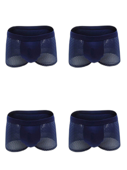 4 Pack Men’s Breathable Mesh Trunks with Antibacterial Fabric
