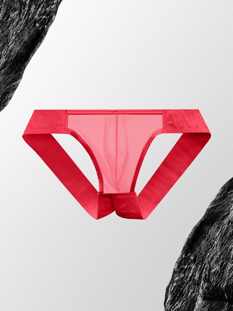 2 Pack Men's Sheer Elegance Comfy Waistband Stretch Fit Jockstrap