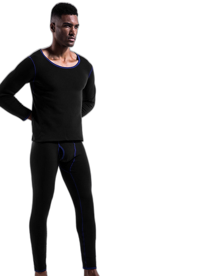 Fleece Lined Men's Thermal Underwear With Support Pouch