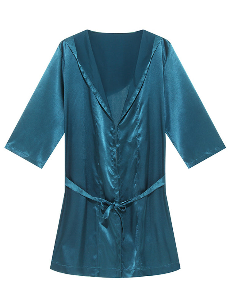 Men's Loose Polyester Short Sleeve Pajamas