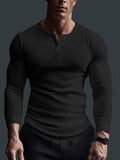 Men's V-neck Solid Colour High-Stretch Fitness Top