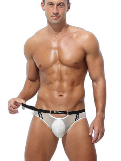 Men's Low Waist Narrow Waist Ice Silk Breathable Convex Pocket Briefs