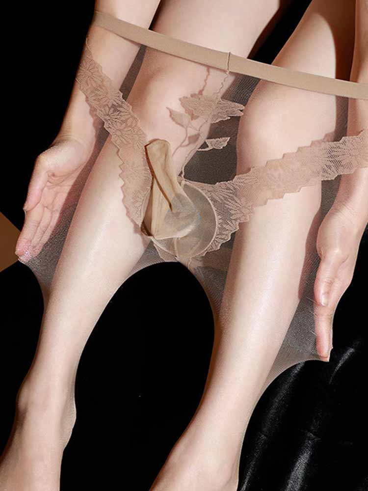 Men's Gun Bullet Separation Closed Flower Pantyhose