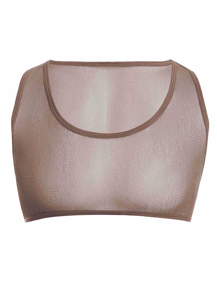 Men's Shiny Sheer Mesh Crop Vest