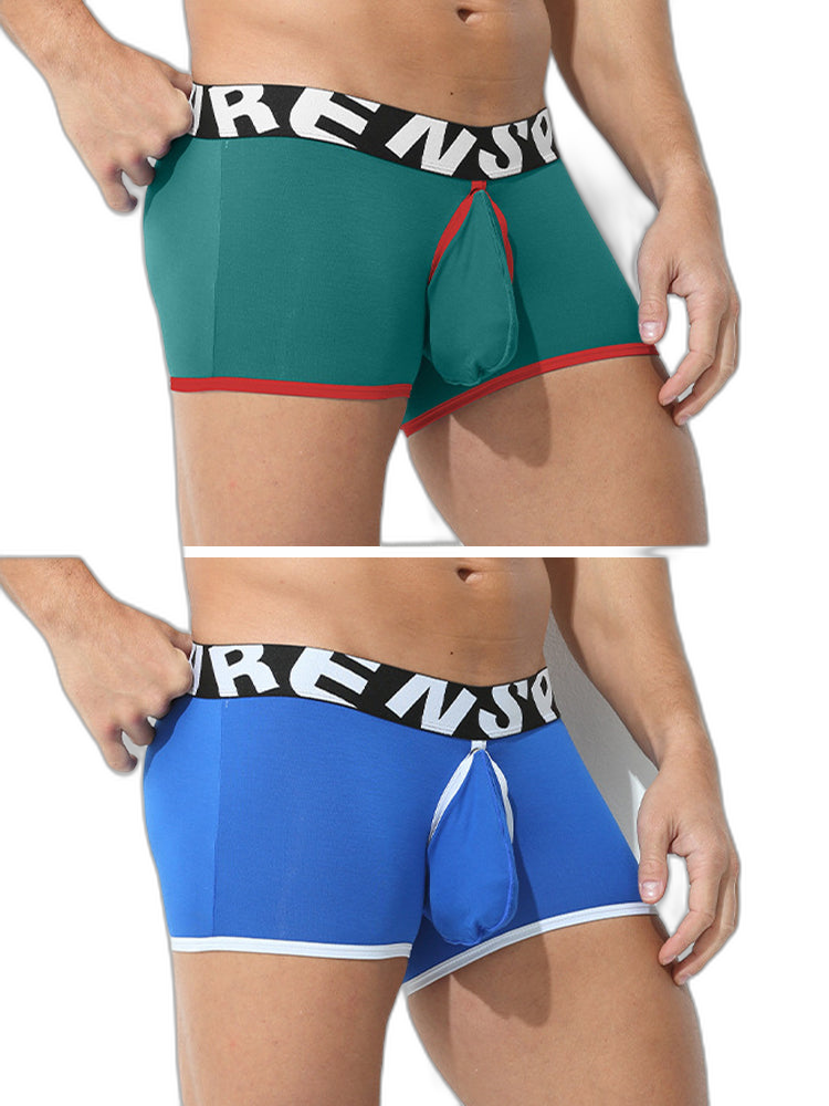 2 Pack Men's Modal Sexy Breathable Classic Trunks