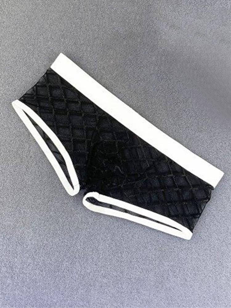 Men's Sexy Mesh See-Through Low-Rise Boxer Briefs