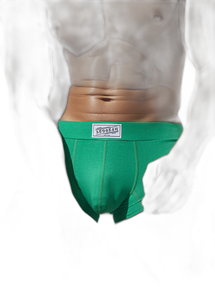 2 Pack Men's Low-Rise Solid Breathable Cotton Trunks