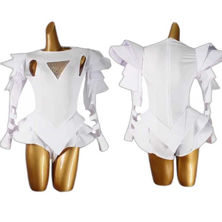 Crystal Couture White Party Bodysuit