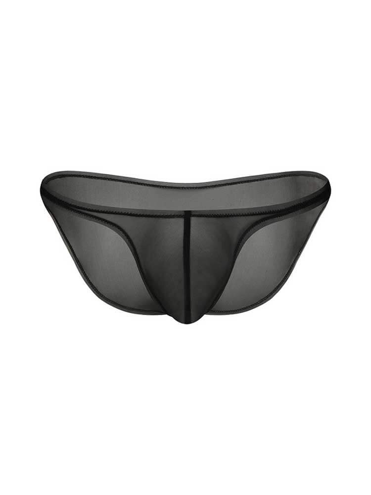 Men's Sexy Sheer Low-Rise Ice Silk Stretch Briefs