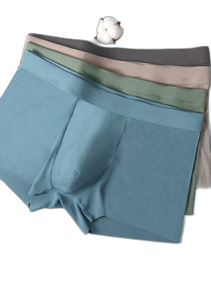4 Pack Men's Ice Silk Seamless Trunks Underwear