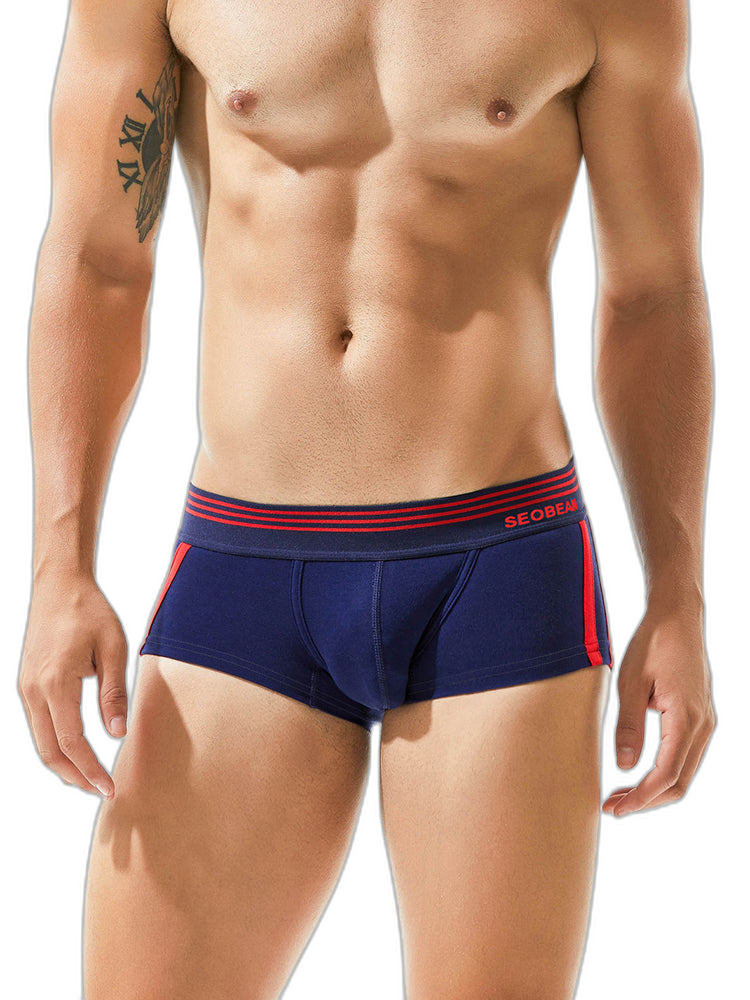 Men's Slim-Fit Cotton Trunks - Low Rise & Lifting Support