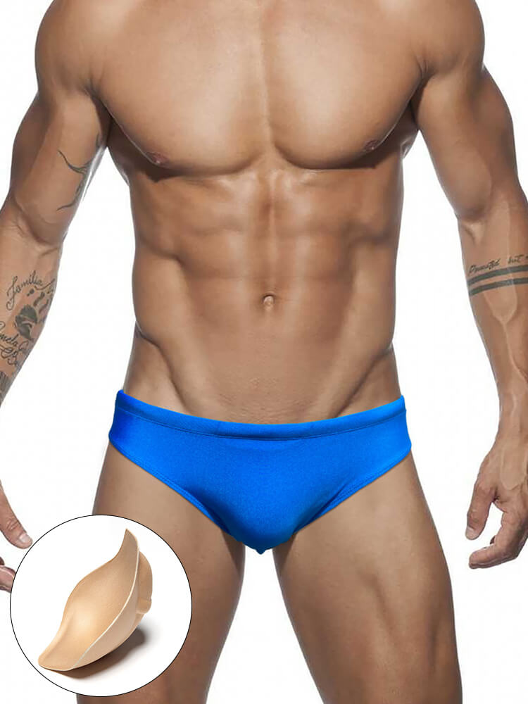Men's Solid Color Shiny Sexy Triangle Swim Briefs