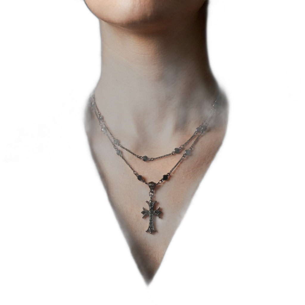 Onyx Cross Necklace