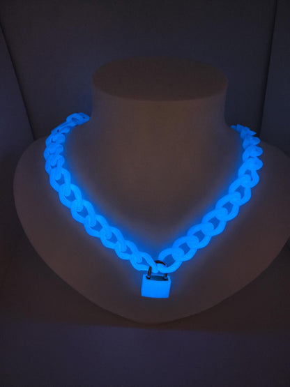 3D Printed Cuban Chain Leash with Matching Padlock