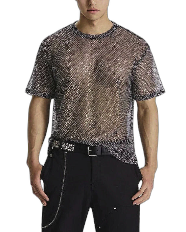 Sequin Mesh Tee