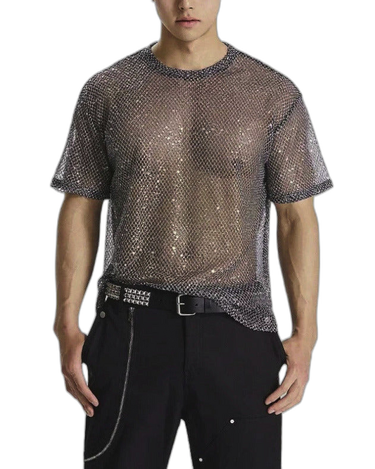 Sequin Mesh Tee