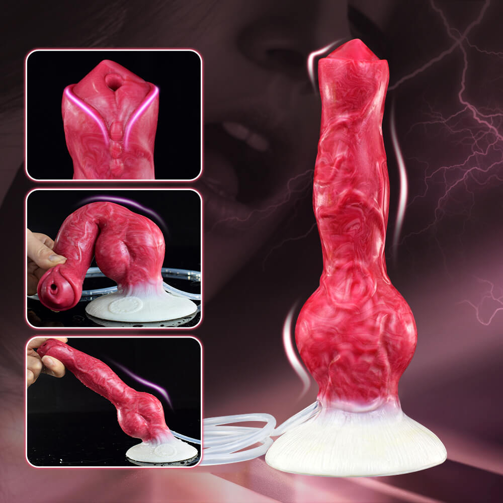 Luna - 8 Inch Squirting Dildo - Kanis Dildo - Knot Dildo