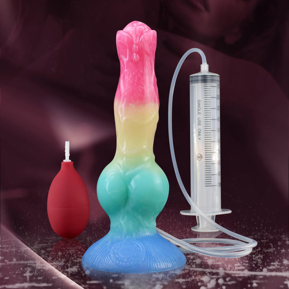 Luna - 8 Inch Squirting Dildo - Kanis Dildo - Knot Dildo