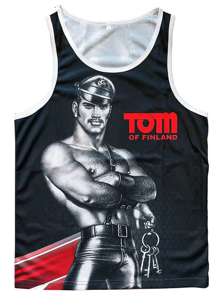 Men's Stylish Tom of Finland Letters Print Vest 
