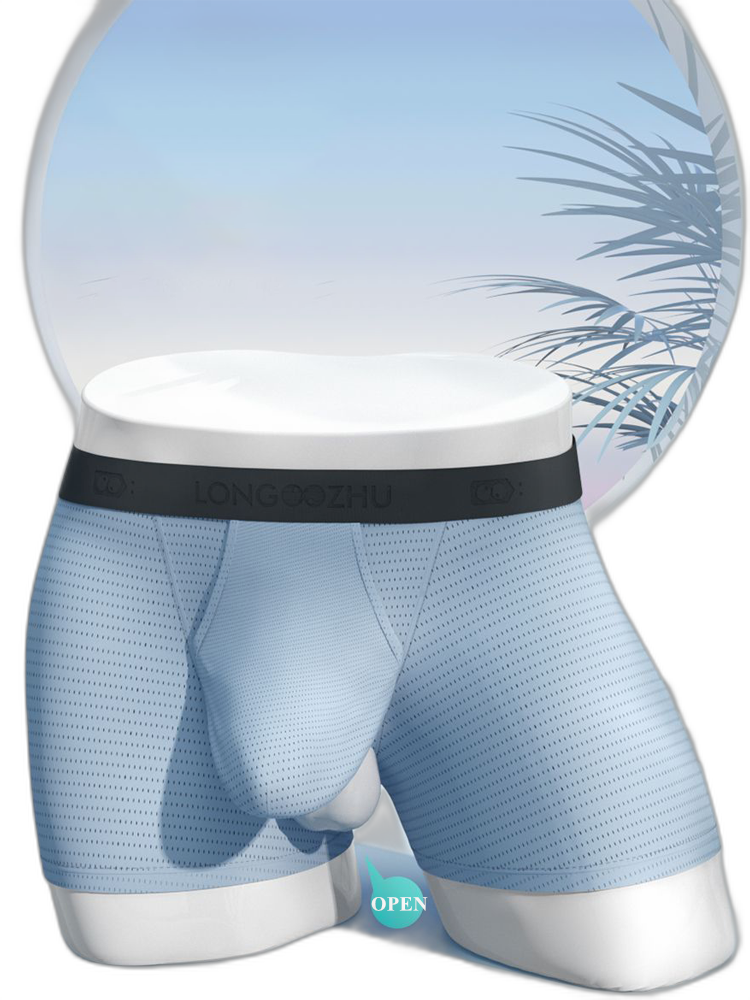 Men's Cooling Separate Pouch Boxer Briefs Dual Pouch Underwear