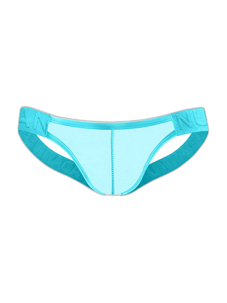2 Pack Men's Sheer No-Waistband Jockstrap with Textured Pattern