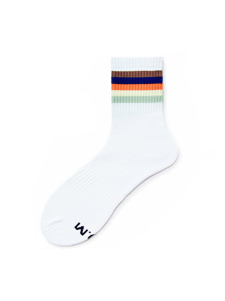 D.M Rainbow Striped Sports Cotton Socks