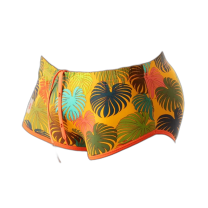 TOF Paris Floral Brazilian Swim Trunks Yellow