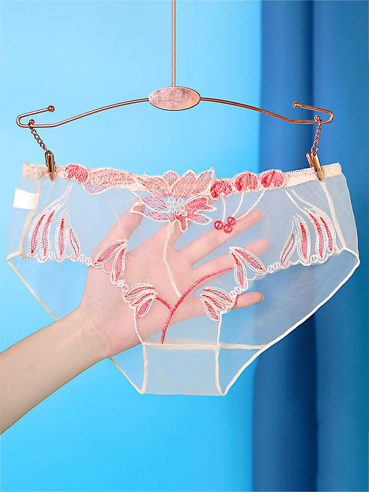 Sexy Lace Transparent Mesh Seamless Briefs