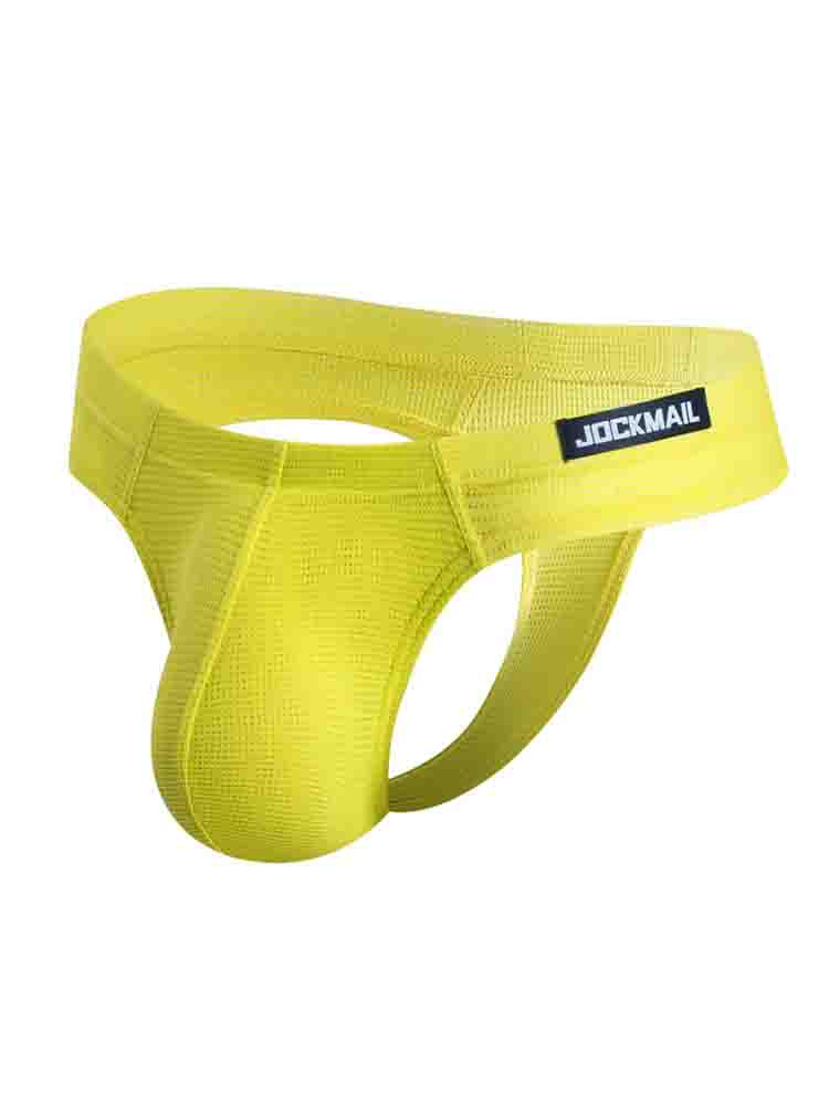 Men's Solid Color Mesh Bikini Briefs