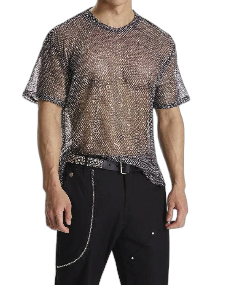 Sequin Mesh Tee